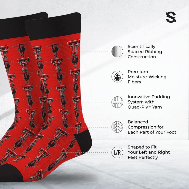 Strideline Store NCAA Mens Repeat Logo Dress Socks-Team Colors-One Size Fits Most -M/L (8-12) - Image 2